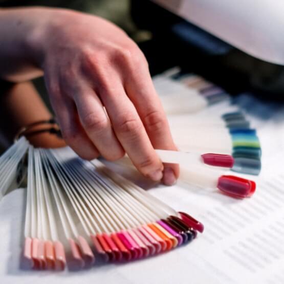 nail polish samples on fake nails